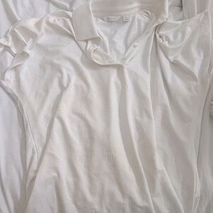 Lady Hagen Women's Eyelet Dolman Golf Polo Shirt - Pure White